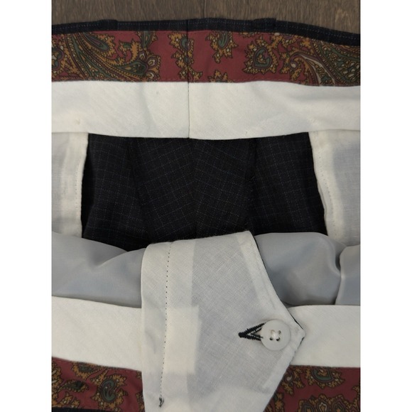 Ralph Lauren Pleated Front Dress Pants Men's Size 40X30 Black Check 100% Wool - Picture 5 of 8